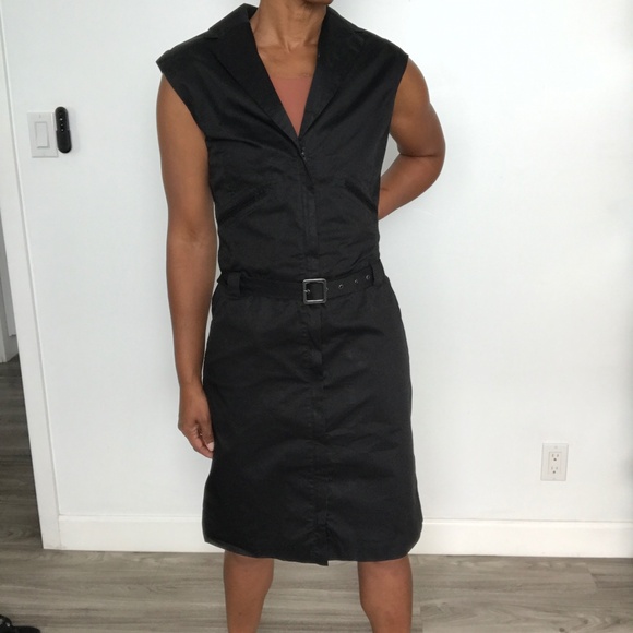 MNG Mango Chino Dress Zip Front Belted Womens 8 - Picture 1 of 12